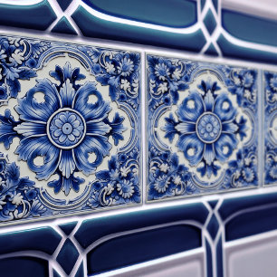 Azulejo Lissabon Geblokt Talavera Keramisch Ontwer Tegeltje