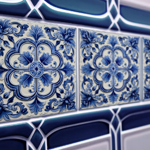 Azulejo Lissabon Geblokt Talavera Keramisch Ontwer Tegeltje