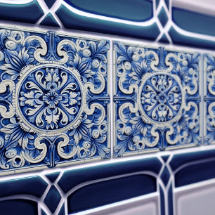 Azulejo Lissabon Geblokt Talavera Keramisch Ontwer Tegeltje