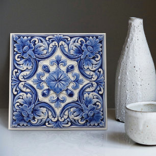 Azulejo Lissabon Geblokt Talavera Keramisch Ontwer Tegeltje
