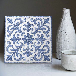 Azulejo Lissabon Geblokt Talavera Keramisch Ontwer Tegeltje