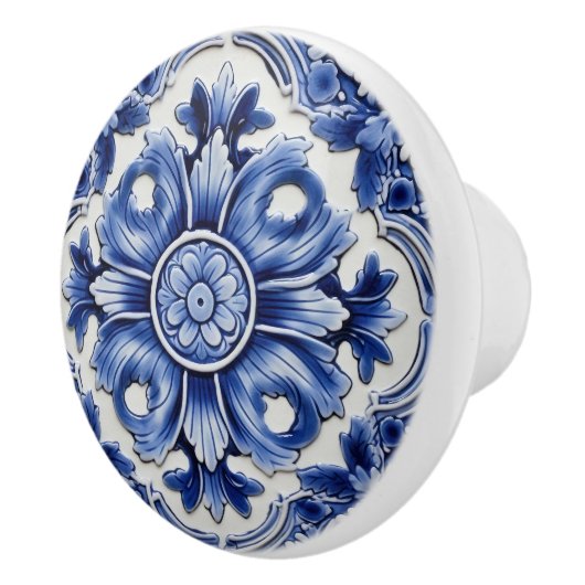 Azulejo Lissabon Patroon Talavera Keramisch Ontwer Keramische Knop (Rechts)