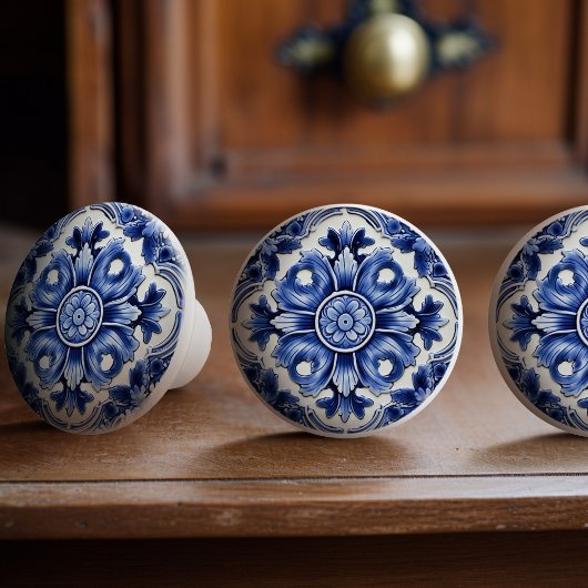 Azulejo Lissabon Patroon Talavera Keramisch Ontwer Keramische Knop