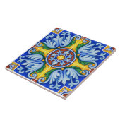 Azulejo Lissabon Patroon Talavera Keramisch Ontwer Tegeltje (Zijkant)