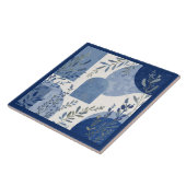 Azulejo Mediterraan Blauw Botanisch Tegeltje (Zijkant)