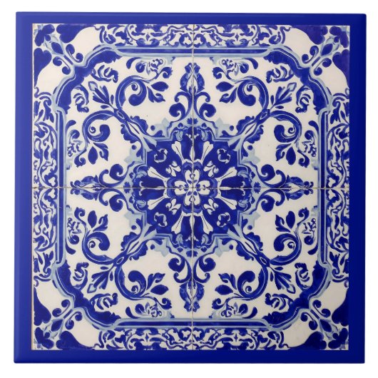 Azulejo Mediterraan Blauw Wit Tegeltje (Voorkant)