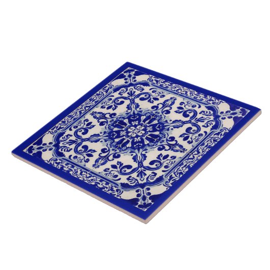 Azulejo Mediterraan Blauw Wit Tegeltje (Zijkant)