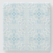 Azulejo Pastel Blue Portugal Souvenir Stenen Onderzetter (Voorkant)
