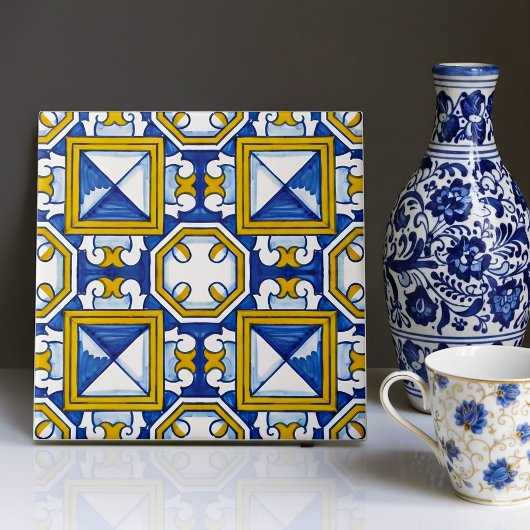 Azulejo Pattern Authentic Portuguese Home Accent Tegeltje