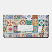 Azulejo Peranakan Fotobehang Decoratieve Tegels Bureaumat (Keyboard & Muis)