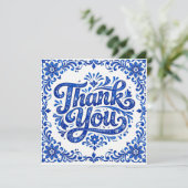 💙 Azulejo-plein bedankkaart (Staand voorkant)