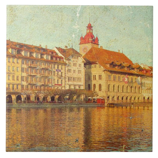 Azulejo Polaroids from Lucerne Tegeltje (Voorkant)