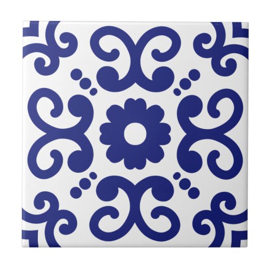Azulejo Portugal Mediterranean Blue White 03 Tegeltje (Voorkant)