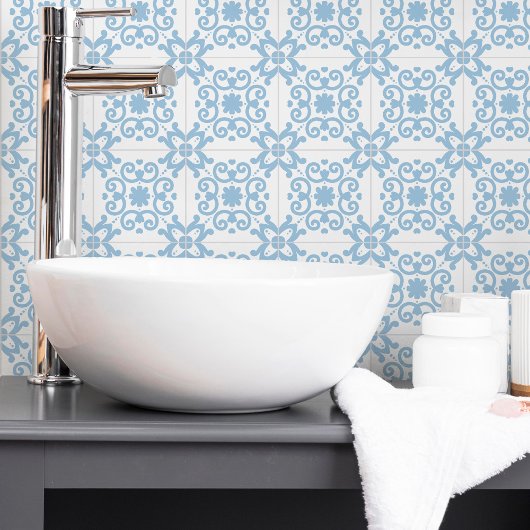 Azulejo Portugal Mediterranean Light Blue White Tegeltje