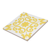 Azulejo Portugal Mediterranean Yellow White 1 Tegeltje (Zijkant)