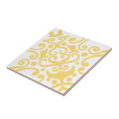 Azulejo Portugal Mediterranean Yellow White 3 Tegeltje (Zijkant)