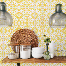 Azulejo Portugal Mediterranean Yellow White 4