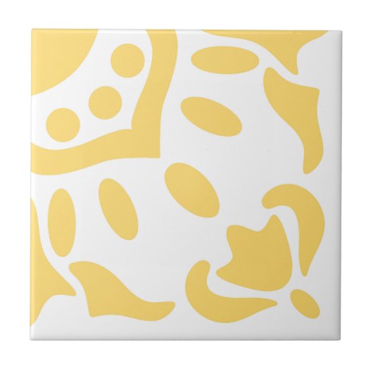 Azulejo Portugal Mediterranean Yellow White 4 Tegeltje (Voorkant)