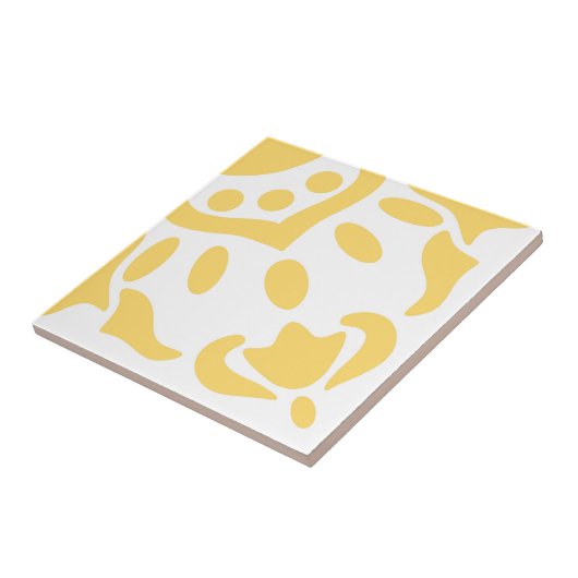 Azulejo Portugal Mediterranean Yellow White 4 Tegeltje (Zijkant)