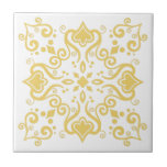 Azulejo Portugal Mediterranean Yellow White A01a Tegeltje<br><div class="desc">Stijlvolle Originele Azulejo Portugese Middellandse Zee Traditionele maar nog steeds Moderne tegel van keramische stijl Warm lichtgeel op een witte achtergrond. Ideaal voor intern ontwerp of backsplash. Voor andere kleurenvariaties contacteer de ontwerper. U kunt controleren hoe het patroon eruit ziet wanneer de tegels op deze link worden samengevoegd: https://www.zazzle.com/azulejo_yellow_white_pattern_a01a_scrapbook_paper-256633987546354180</div>