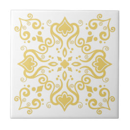 Azulejo Portugal Mediterranean Yellow White A01a Tegeltje