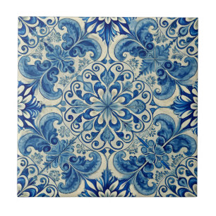  Azulejo Portugees Blauw Patroon Tegeltje