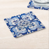 Azulejo Portugees Glazed Tegel Pattern Kartonnen Onderzetters (Schuin)