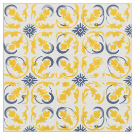 Azulejo Portugees Mediterraan Geel & Wit Stof