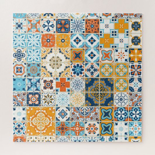 Azulejo Portugees Tegels: Multicolor Legpuzzel (Horizontaal)