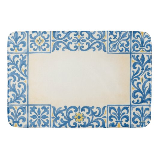 Azulejo Portugese stilstaande aquarelontwerp Badmat (Voorkant)