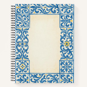 Azulejo Portugese stilstaande aquarelontwerp Notitieboek
