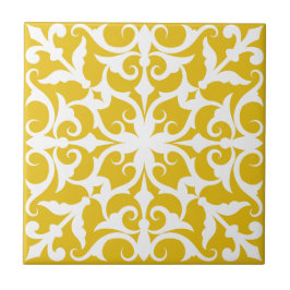  Azulejo Portuguese Mediterranean Yellow&White Tegeltje