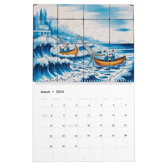 Azulejo Romance Portuguese Art Calendar 2026 Kalender (Mar 2026)