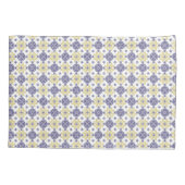 Azulejo-sierblauwe en gele tegels kussensloop (Achterkant)