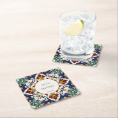 Azulejo Talavera blauw Mediterraans bruiloft gunst Kartonnen Onderzetters (Insitu)