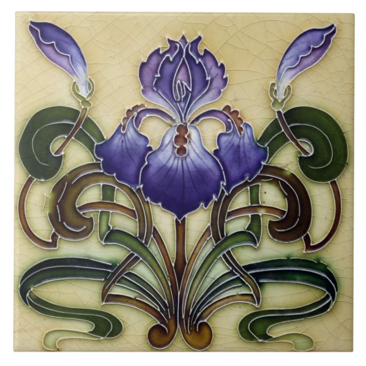 Azulejo Tegel art nouveau style decorative vuurpla Tegeltje (Voorkant)