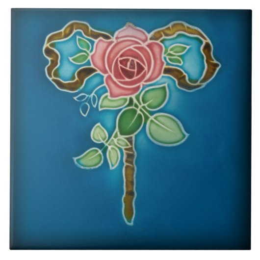 Azulejo Tegel art nouveau style decorative vuurpla Tegeltje (Voorkant)