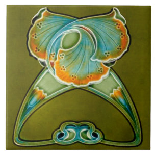 Azulejo Tegel art nouveau style decorative vuurpla Tegeltje