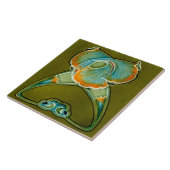 Azulejo Tegel art nouveau style decorative vuurpla Tegeltje (Zijkant)