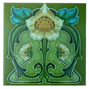 Azulejo Tegel art nouveau style decorative vuurpla Tegeltje
