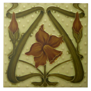 Azulejo Tegel art nouveau style decorative vuurpla Tegeltje