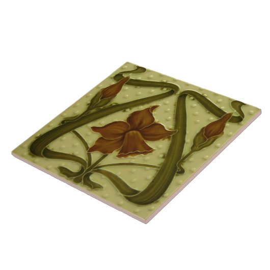 Azulejo Tegel art nouveau style decorative vuurpla Tegeltje (Zijkant)