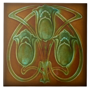 Azulejo Tegel art nouveau style decorative vuurpla Tegeltje