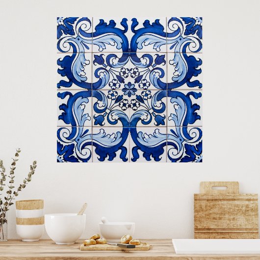  Azulejo Tegel Pattern Poster (Keuken)