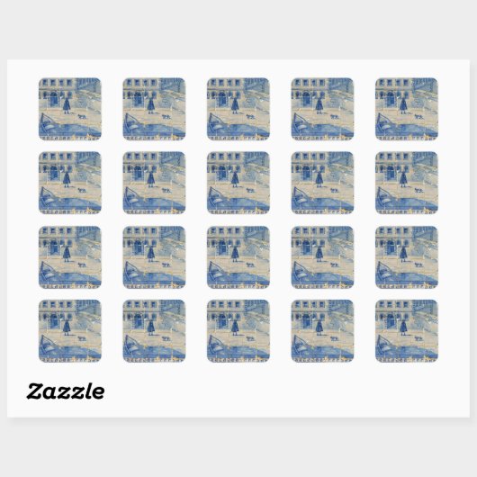 Azulejo-tegel Vierkante Sticker (Vel)