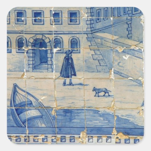 Azulejo-tegel Vierkante Sticker (Voorkant)