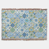 Azulejo-tegels in blauw en geel deken (Voorkant)