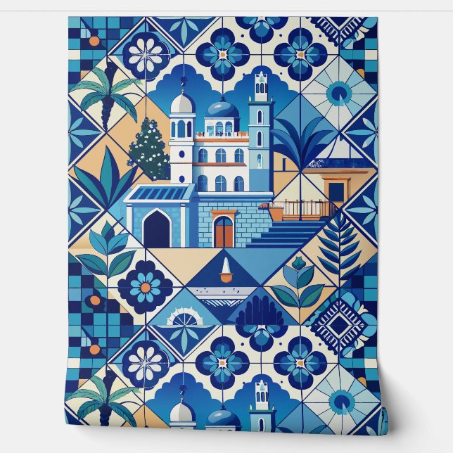 Azulejo Tegels Pattern Behang (Afrollen)