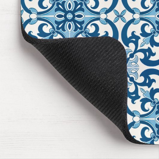 Azulejo Tile Pattern Indigo Blue White Muismat (Hoek)