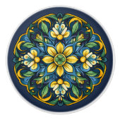 💙💛 Azulejos Andalusische zon Keramische Knop (Voorkant)